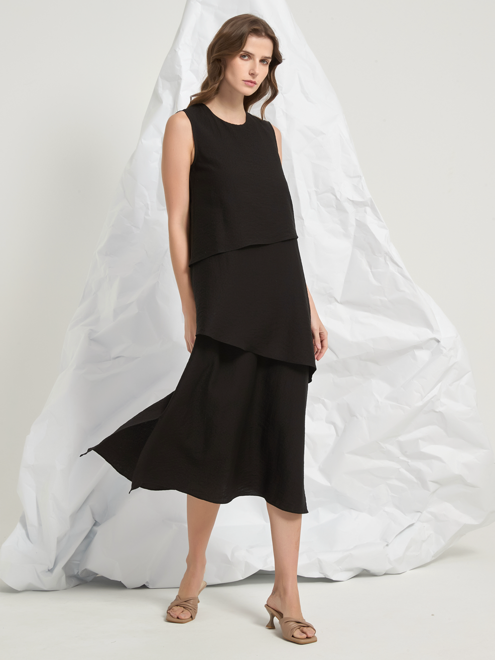TRIO LAYERS MIDI DRESS