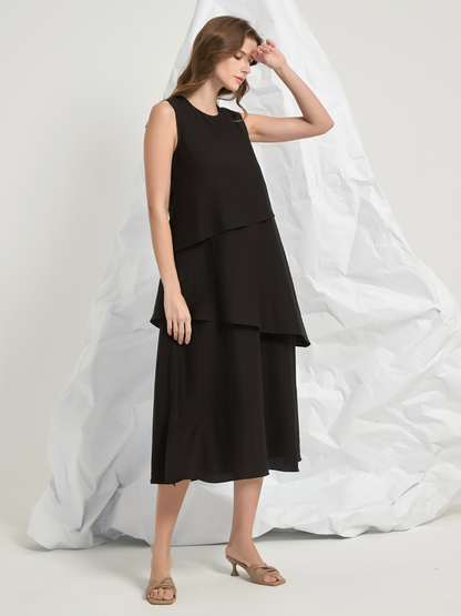 TRIO LAYERS MIDI DRESS