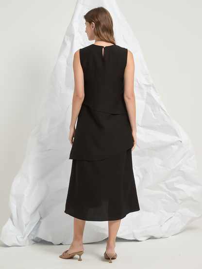TRIO LAYERS MIDI DRESS