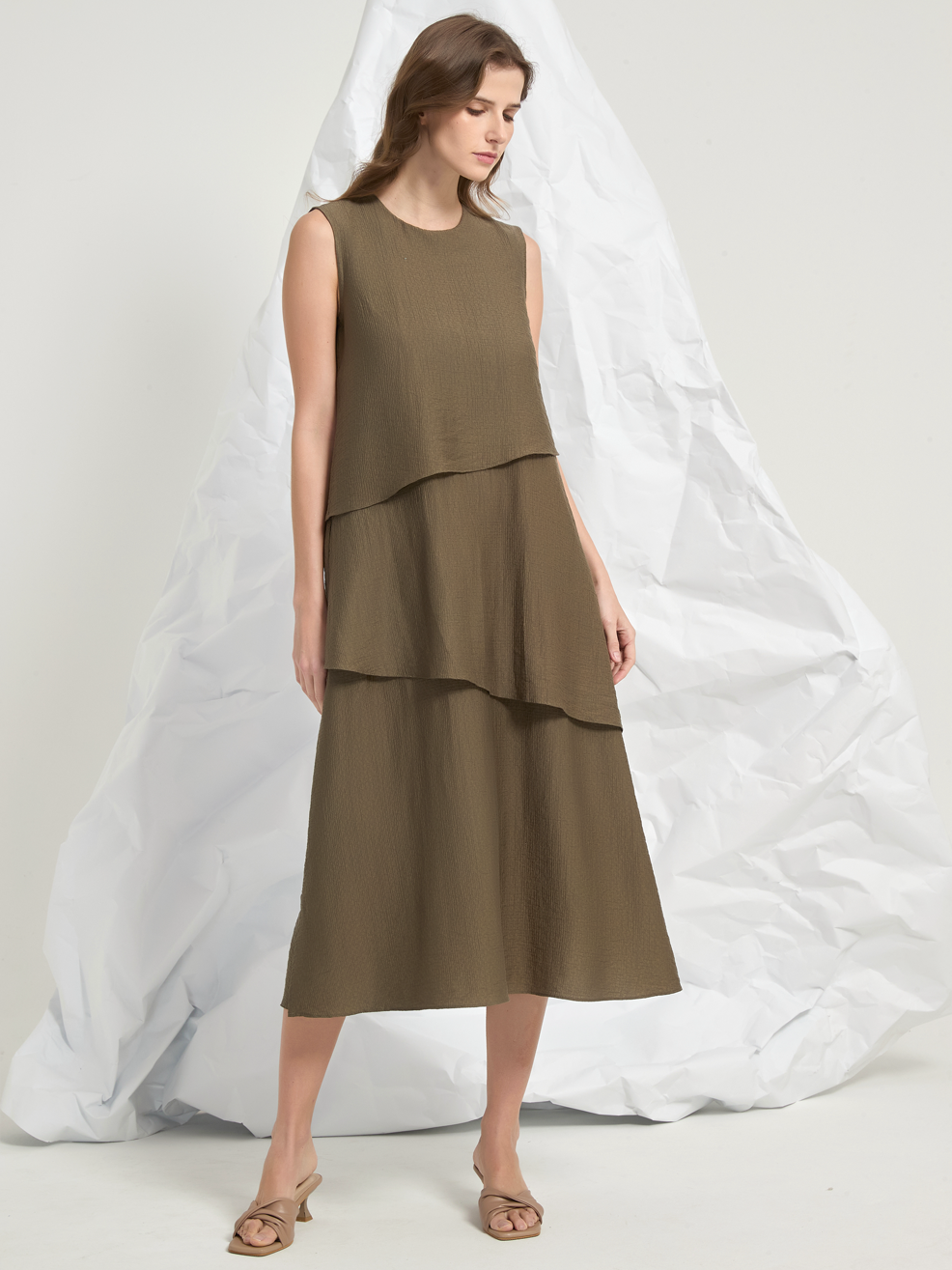TRIO LAYERS MIDI DRESS
