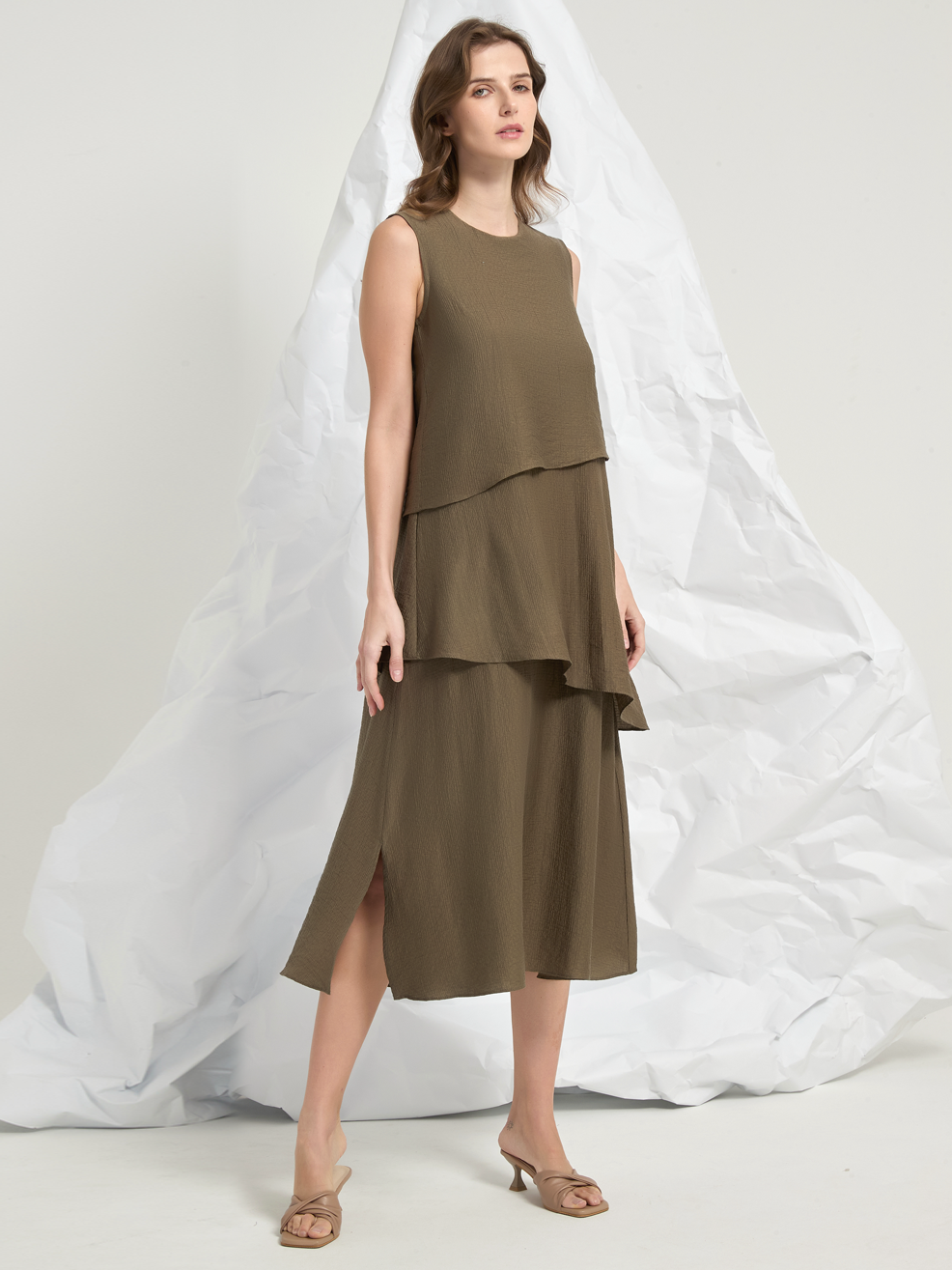 TRIO LAYERS MIDI DRESS