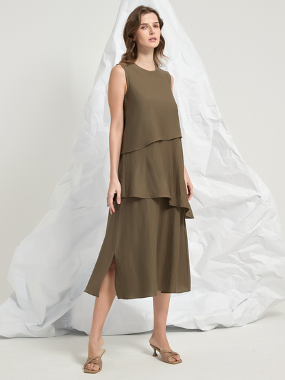 TRIO LAYERS MIDI DRESS