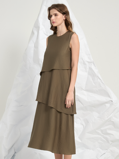 TRIO LAYERS MIDI DRESS