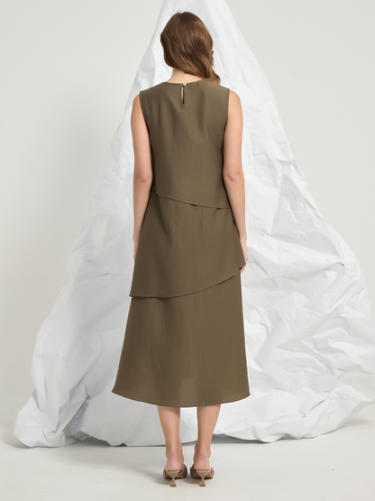 TRIO LAYERS MIDI DRESS