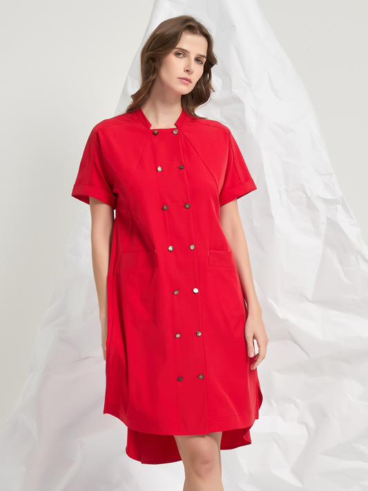 SHELLED BUTTONS MINI DRESS