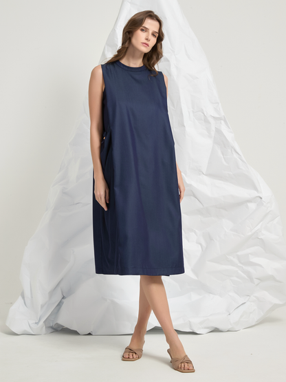 ABSTRACT EMBROIDERY MIDI DRESS