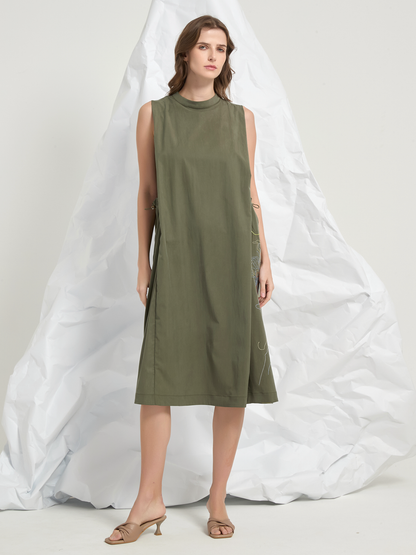 ABSTRACT EMBROIDERY MIDI DRESS