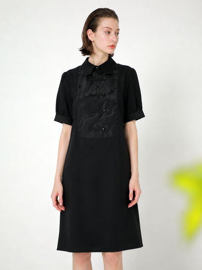 JACQUARD DETAILS JERSEY MINI DRESS