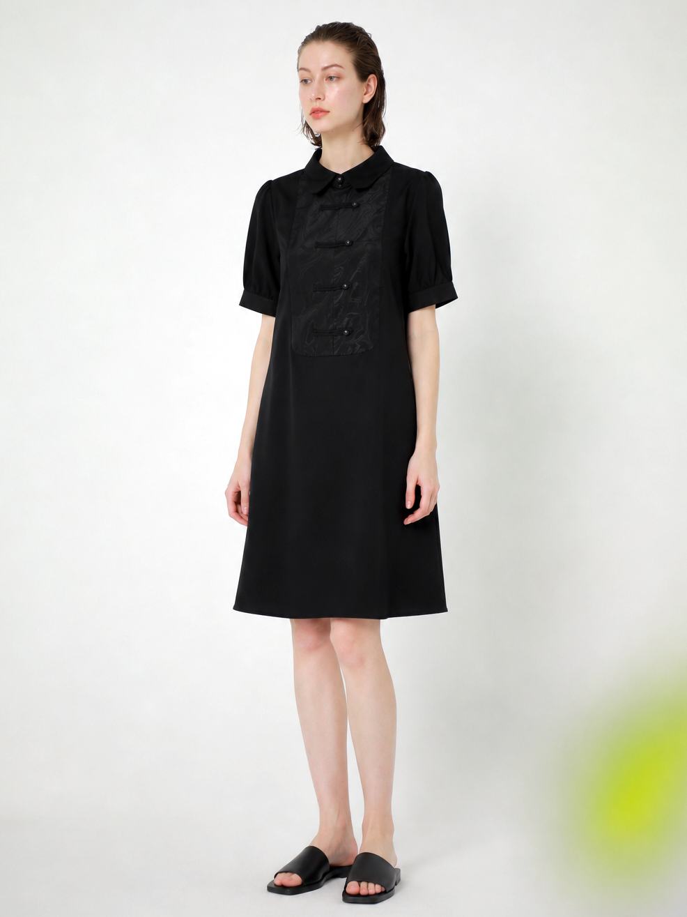 JACQUARD DETAILS JERSEY MINI DRESS