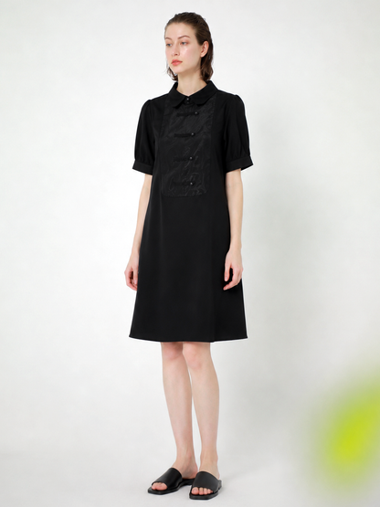 JACQUARD DETAILS JERSEY MINI DRESS