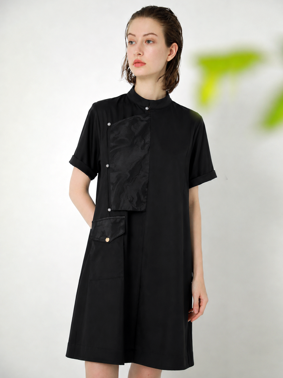 JACQUARD JERSEY MINI DRESS