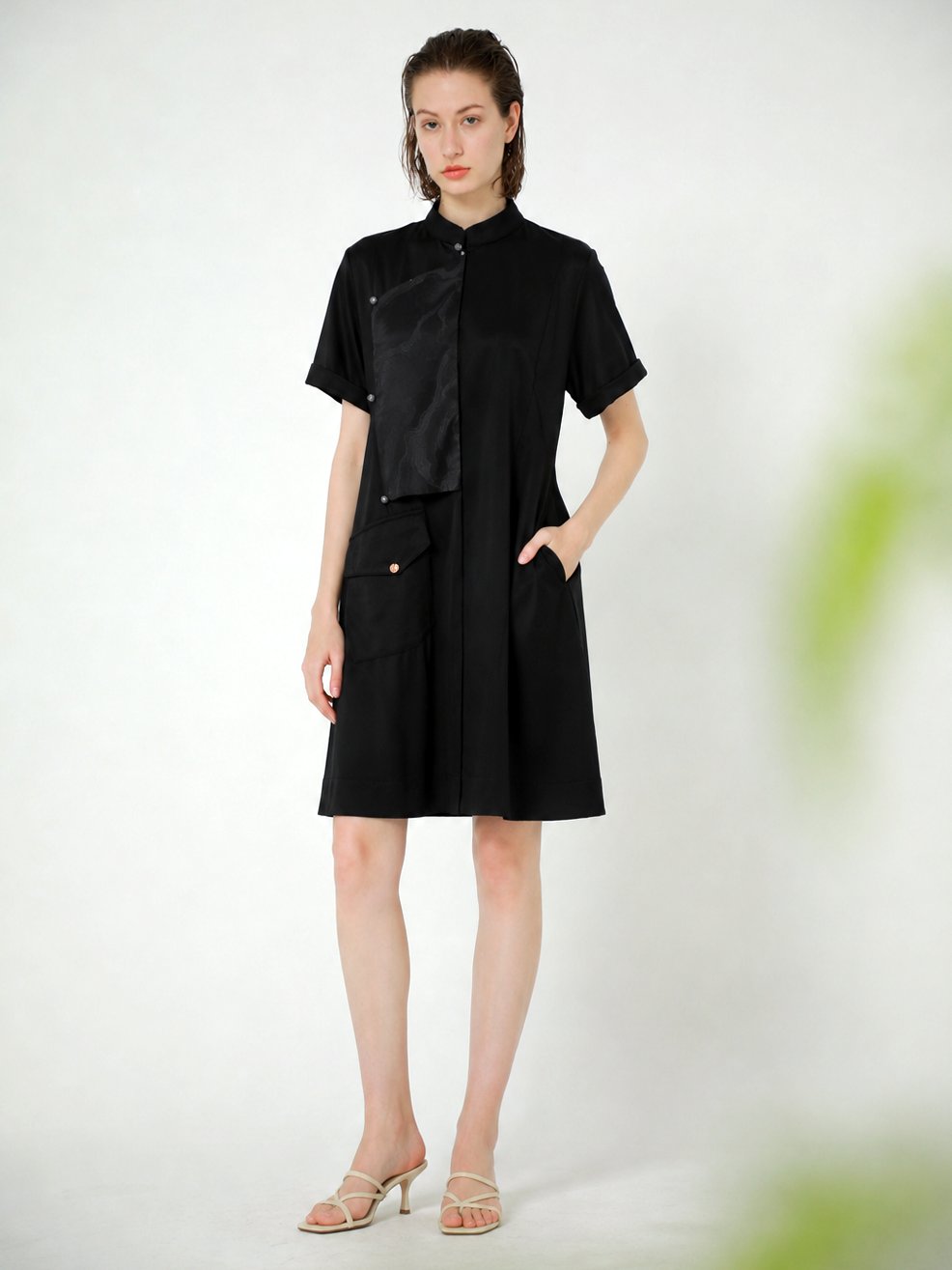 JACQUARD JERSEY MINI DRESS
